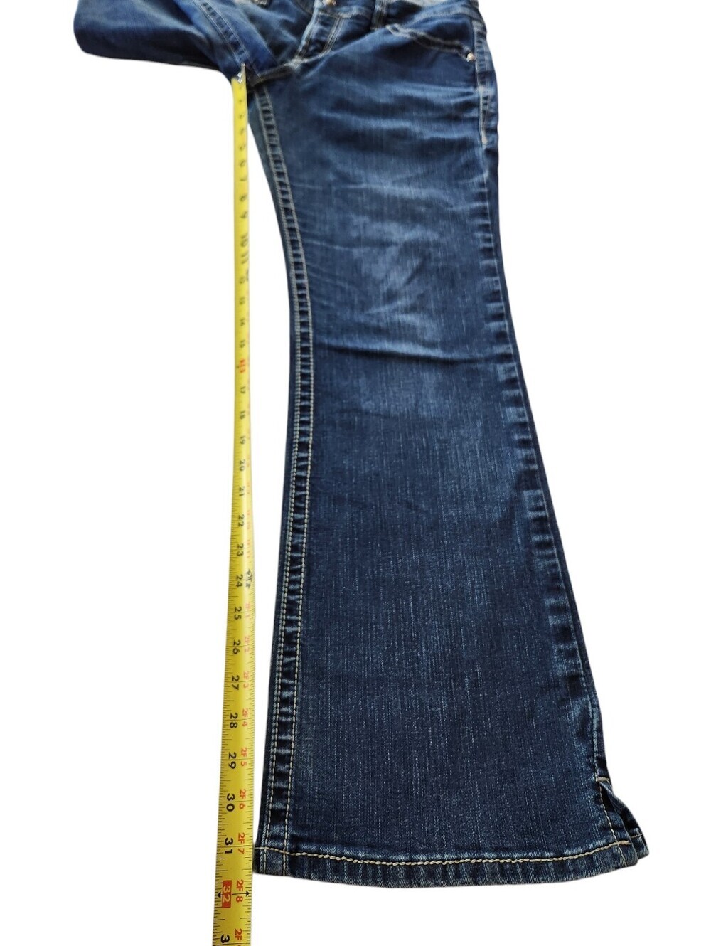 Ariat Eclipse Riding Work Mid Rise Bootcut Ranch Jean 33R Hem Slits - Picture 5 of 15